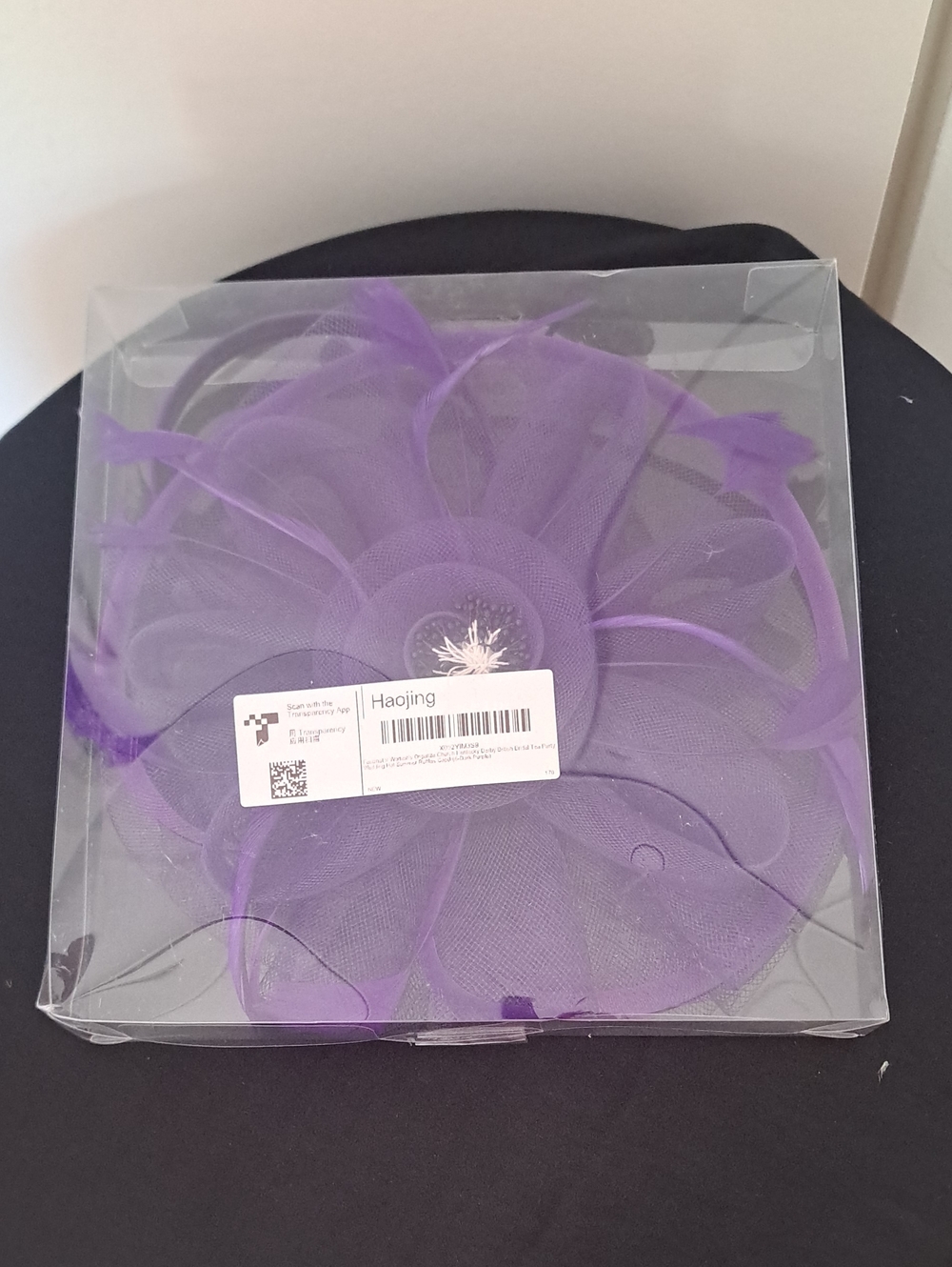 Vibrant Purple Ladies Fascinator Hat with Decorative Floral Accent - Picture 8 of 8
